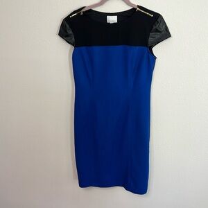 Donna Morgan Size 8 Blue/Black Dress with Gold Zippers